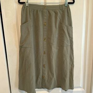 Roolee Sage Green Midi Skirt